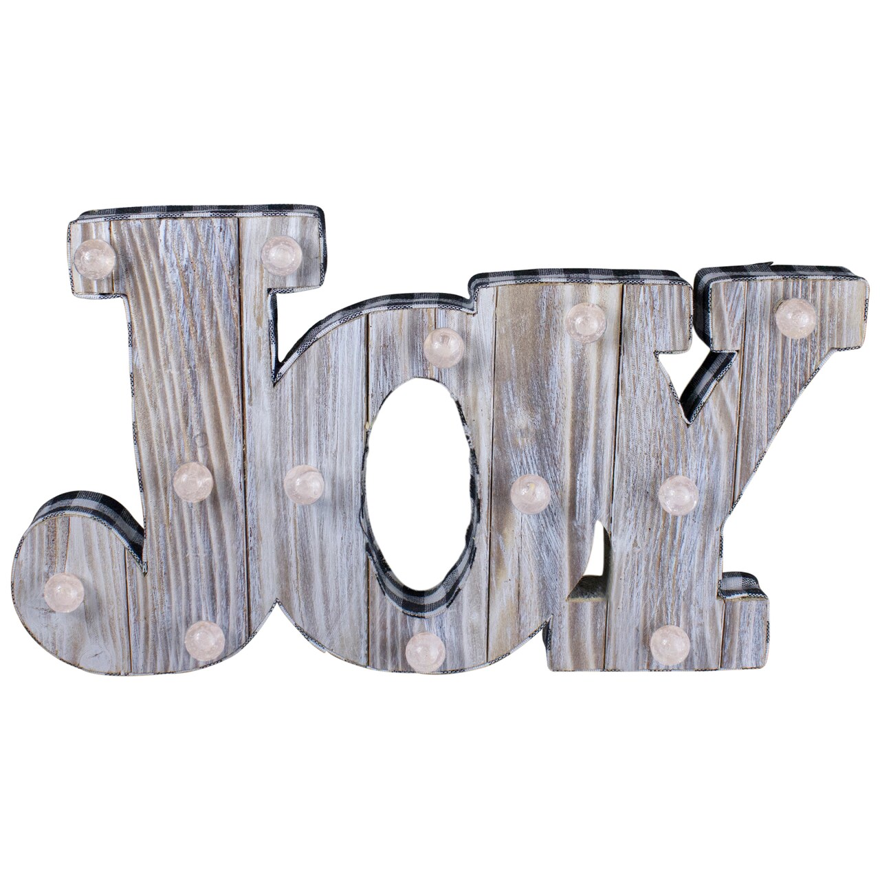 Northlight Lighted 3D Wooden "JOY" Christmas Decoration - 14"